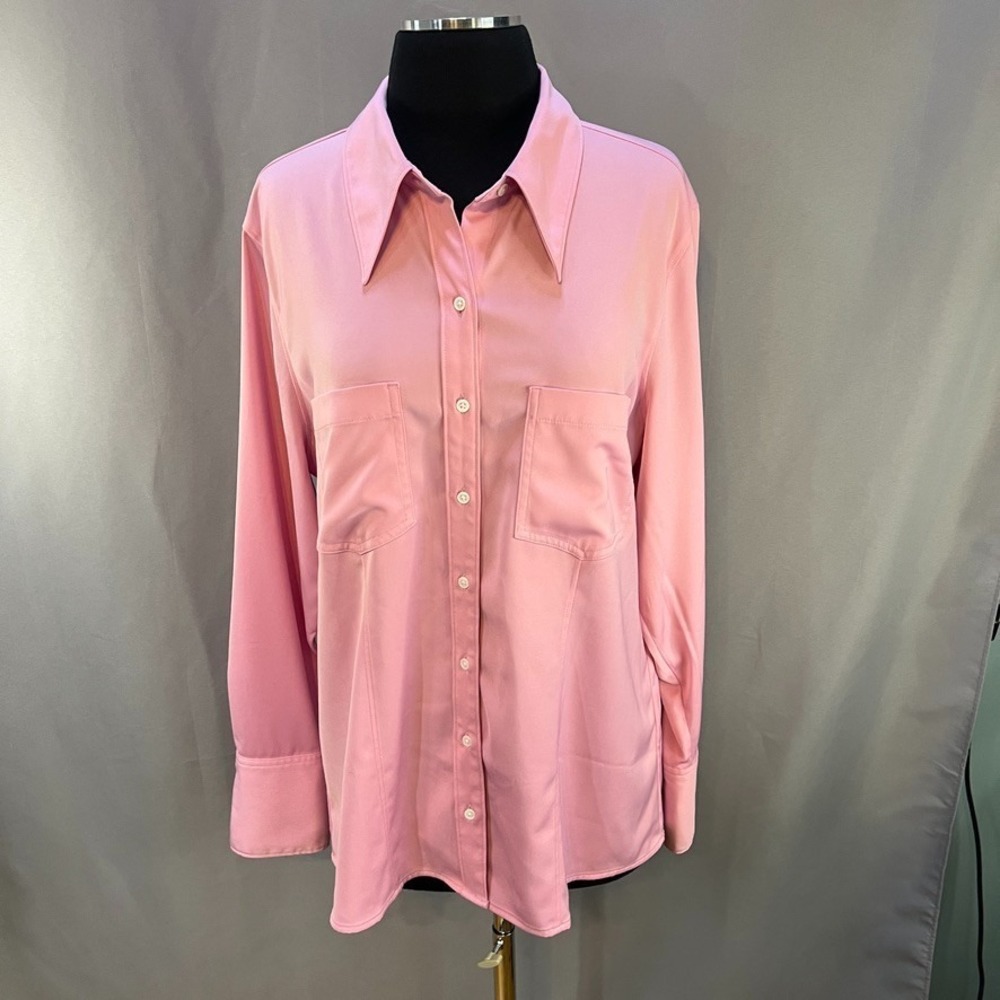 Levi's XL Women Pink Oversized Button Down Shirt Chest Pockets Retro Y2K